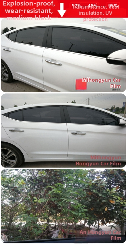 Филм за автомобилни стъкла за странични и задни прозорци, 71–80% светлопропускливост, нанокерамичен материал за топлоизолация на предното стъкло, гаранция 6 години