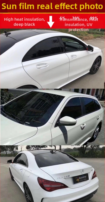 Филм за автомобилни стъкла за странични и задни прозорци, 71–80% светлопропускливост, нанокерамичен материал за топлоизолация на предното стъкло, гаранция 6 години