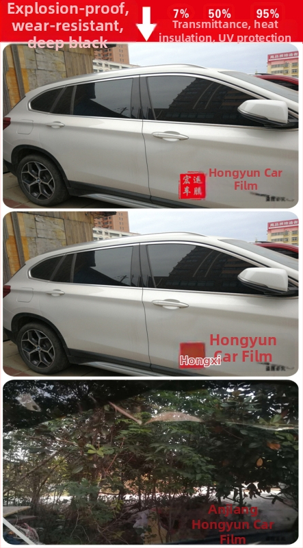 Филм за автомобилни стъкла за странични и задни прозорци, 71–80% светлопропускливост, нанокерамичен материал за топлоизолация на предното стъкло, гаранция 6 години