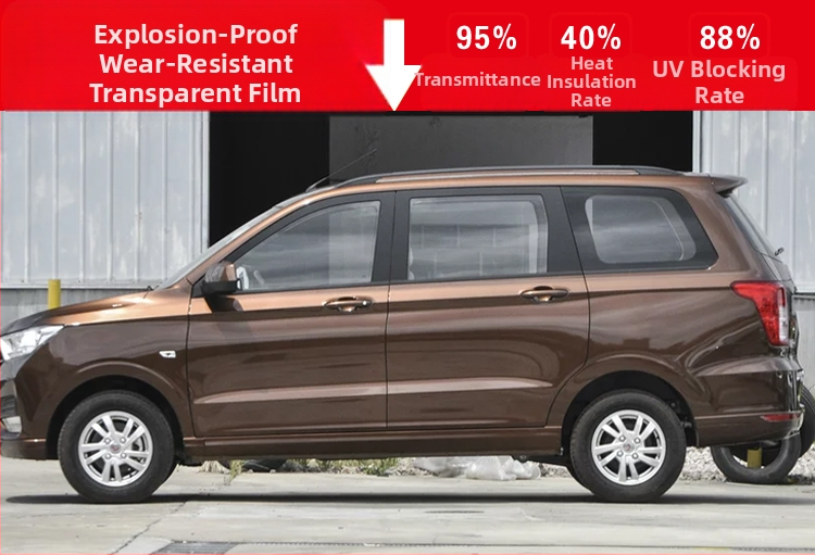 Филм за автомобилни стъкла за странични и задни прозорци, 71–80% светлопропускливост, нанокерамичен материал за топлоизолация на предното стъкло, гаранция 6 години