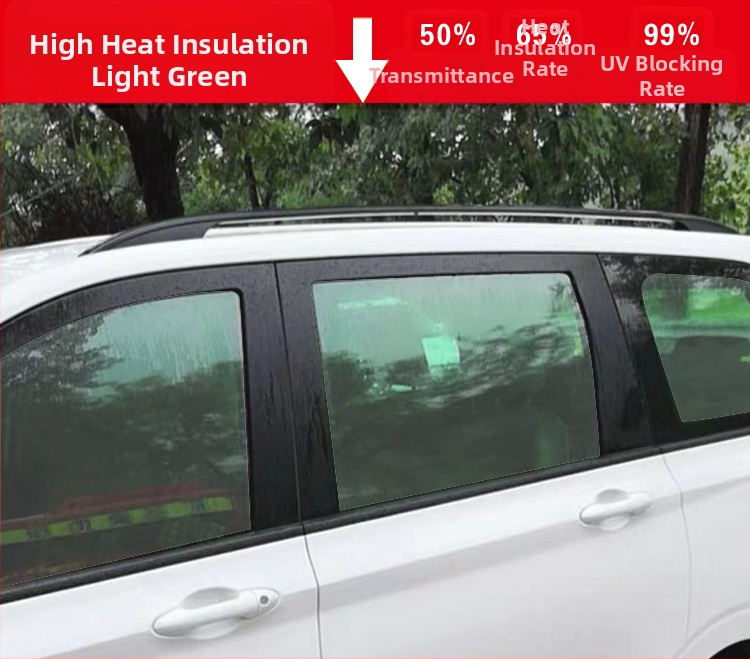 Филм за автомобилни стъкла за странични и задни прозорци, 71–80% светлопропускливост, нанокерамичен материал за топлоизолация на предното стъкло, гаранция 6 години