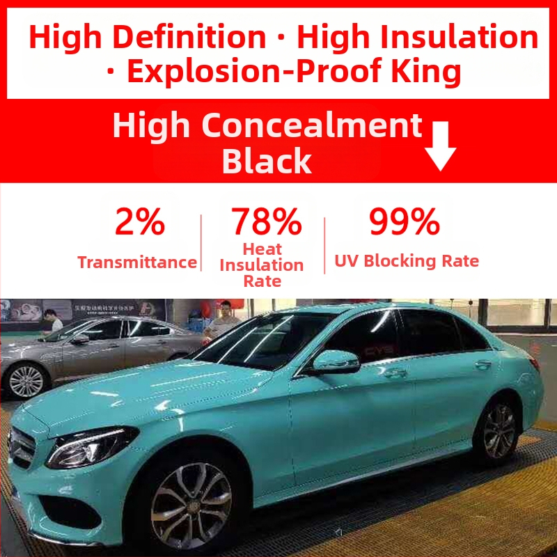 Филм за автомобилни стъкла за странични и задни прозорци, 71–80% светлопропускливост, нанокерамичен материал за топлоизолация на предното стъкло, гаранция 6 години