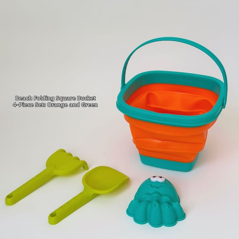 Εργαλεία παιδικού παιχνιδιού στην άμμο: Πτυσσόμενος κάδος για νερό και άμμο, Πλαστικό, με συσκευασία από δίχτυ, Κατάλληλο για παιδιά 4–6 ετών