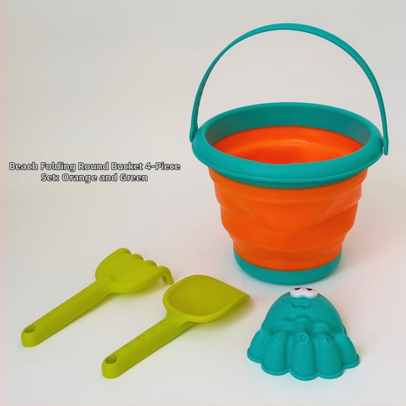 Εργαλεία παιδικού παιχνιδιού στην άμμο: Πτυσσόμενος κάδος για νερό και άμμο, Πλαστικό, με συσκευασία από δίχτυ, Κατάλληλο για παιδιά 4–6 ετών
