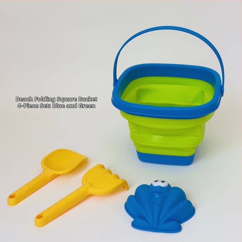 Εργαλεία παιδικού παιχνιδιού στην άμμο: Πτυσσόμενος κάδος για νερό και άμμο, Πλαστικό, με συσκευασία από δίχτυ, Κατάλληλο για παιδιά 4–6 ετών