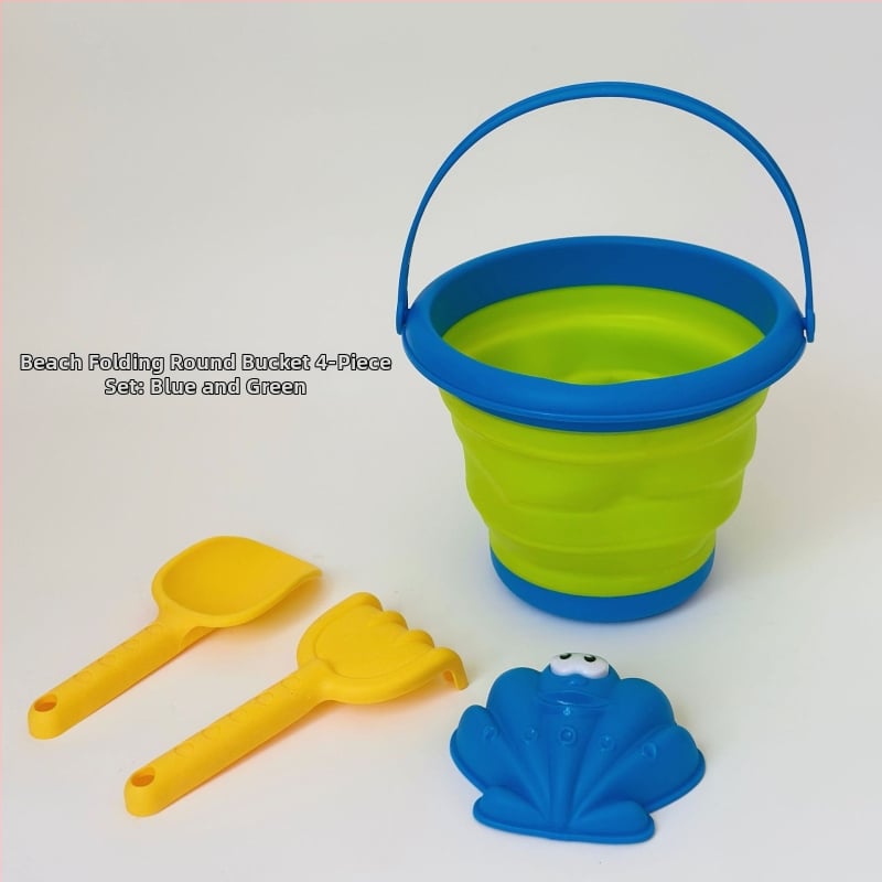 Εργαλεία παιδικού παιχνιδιού στην άμμο: Πτυσσόμενος κάδος για νερό και άμμο, Πλαστικό, με συσκευασία από δίχτυ, Κατάλληλο για παιδιά 4–6 ετών