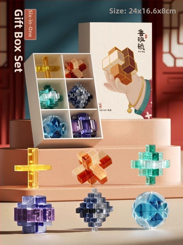 Luban Lock puzzle hračka, plastová, pre vek 7–14 rokov