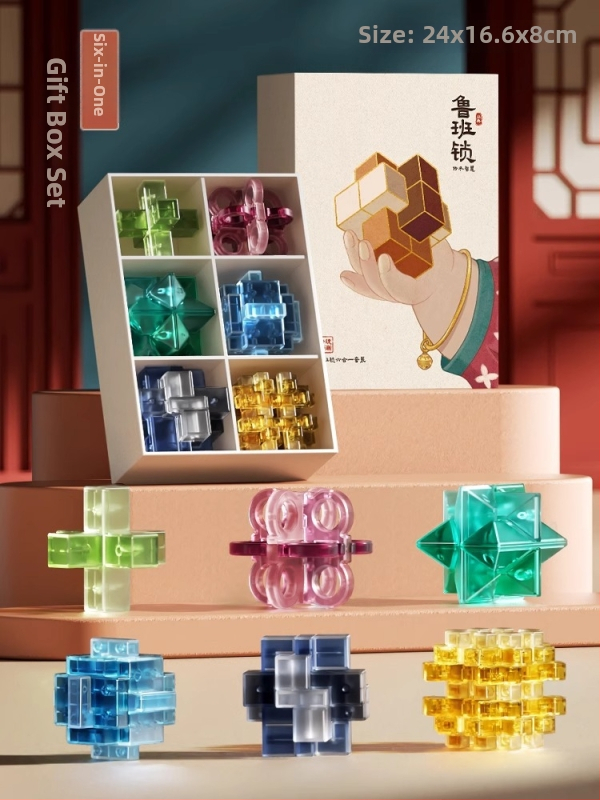 Luban Lock puzzle hračka, plastová, pre vek 7–14 rokov