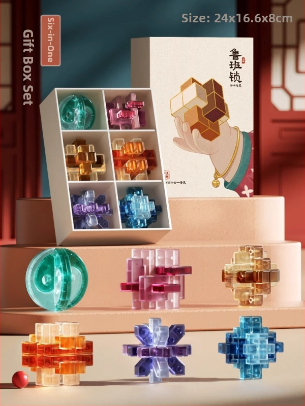 Luban Lock puzzle hračka, plastová, pre vek 7–14 rokov