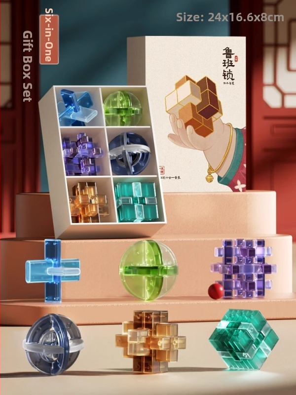 Luban Lock puzzle hračka, plastová, pre vek 7–14 rokov