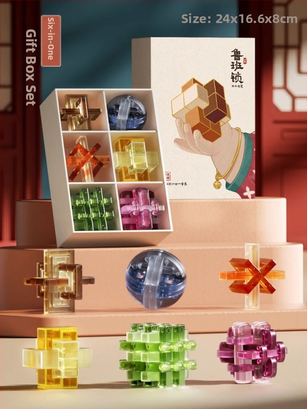 Luban Lock puzzle hračka, plastová, pre vek 7–14 rokov