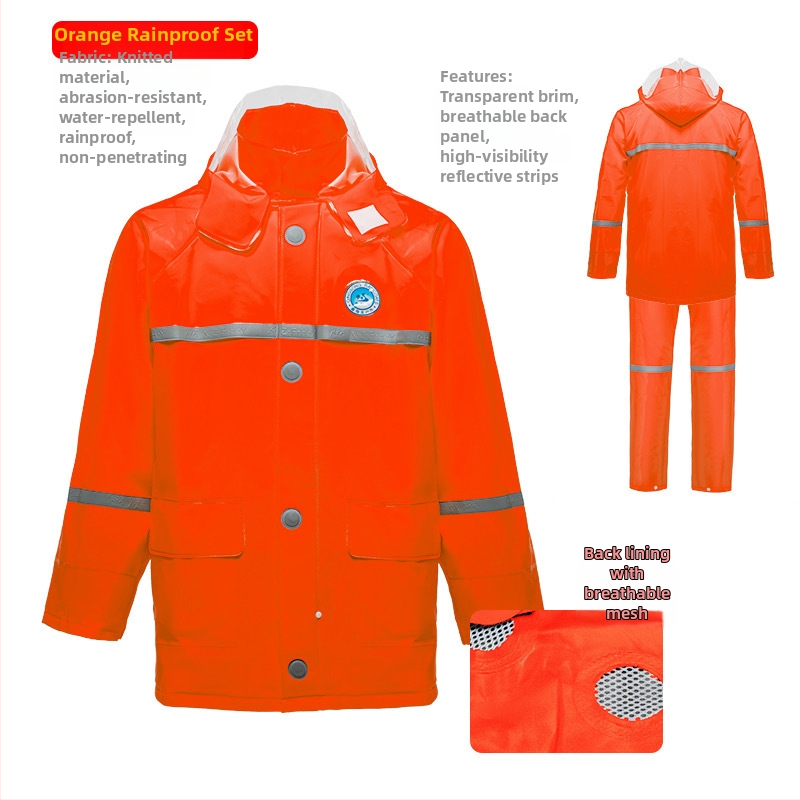 Sada pončá a nohavíc do dažďa so split dizajnom, PVC tkanina s PU náterom, hrubý štýl, pre dospelých cyklistov