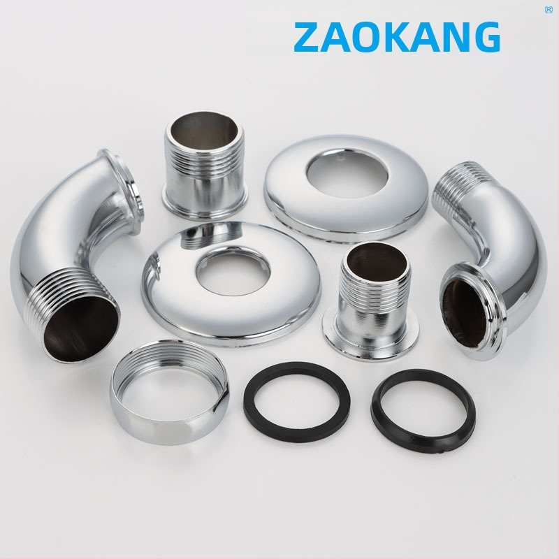 Peda potpuno upravljana slavina za ispiranje s 1-inčnim koljenastim priključkom za urin, dekorativni kromirani poklopac — čelik, navoj, moderan minimalistički dizajn