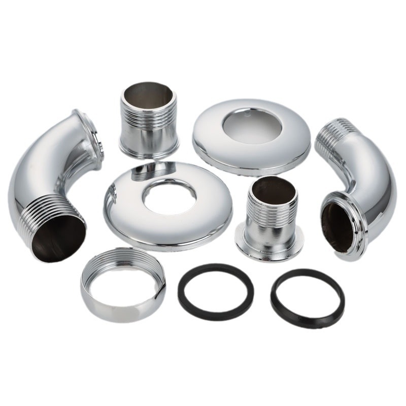 Peda potpuno upravljana slavina za ispiranje s 1-inčnim koljenastim priključkom za urin, dekorativni kromirani poklopac — čelik, navoj, moderan minimalistički dizajn