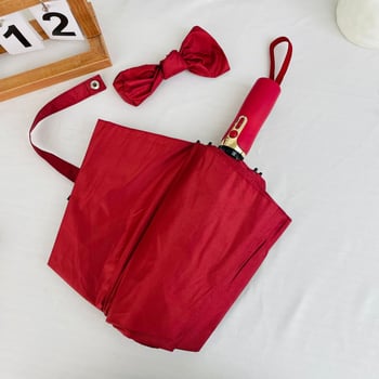 Αυτόματη διαφημιστική ομπρέλα για ήλιο και βροχή με τριμερή κατασκευή, σκελετός 12 ραβδιών, κεντρικός σωλήνας από ατσάλι, ύφασμα 190T, δυνατότητα εκτύπωσης λογότυπου