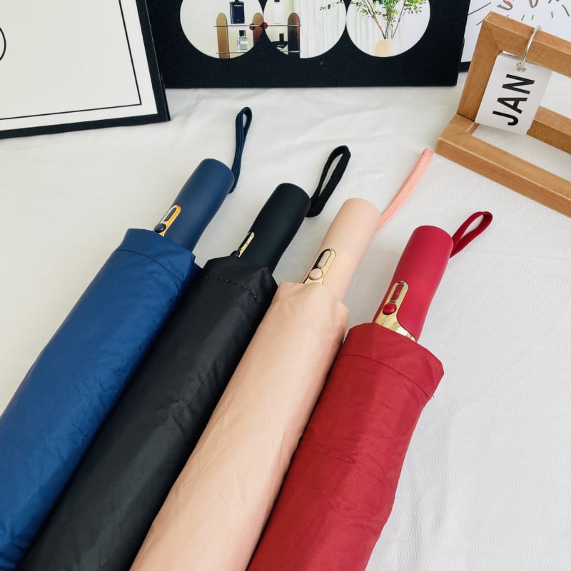 Αυτόματη διαφημιστική ομπρέλα για ήλιο και βροχή με τριμερή κατασκευή, σκελετός 12 ραβδιών, κεντρικός σωλήνας από ατσάλι, ύφασμα 190T, δυνατότητα εκτύπωσης λογότυπου