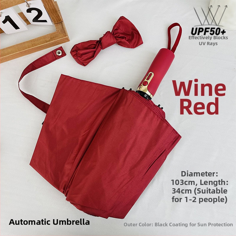 Αυτόματη διαφημιστική ομπρέλα για ήλιο και βροχή με τριμερή κατασκευή, σκελετός 12 ραβδιών, κεντρικός σωλήνας από ατσάλι, ύφασμα 190T, δυνατότητα εκτύπωσης λογότυπου