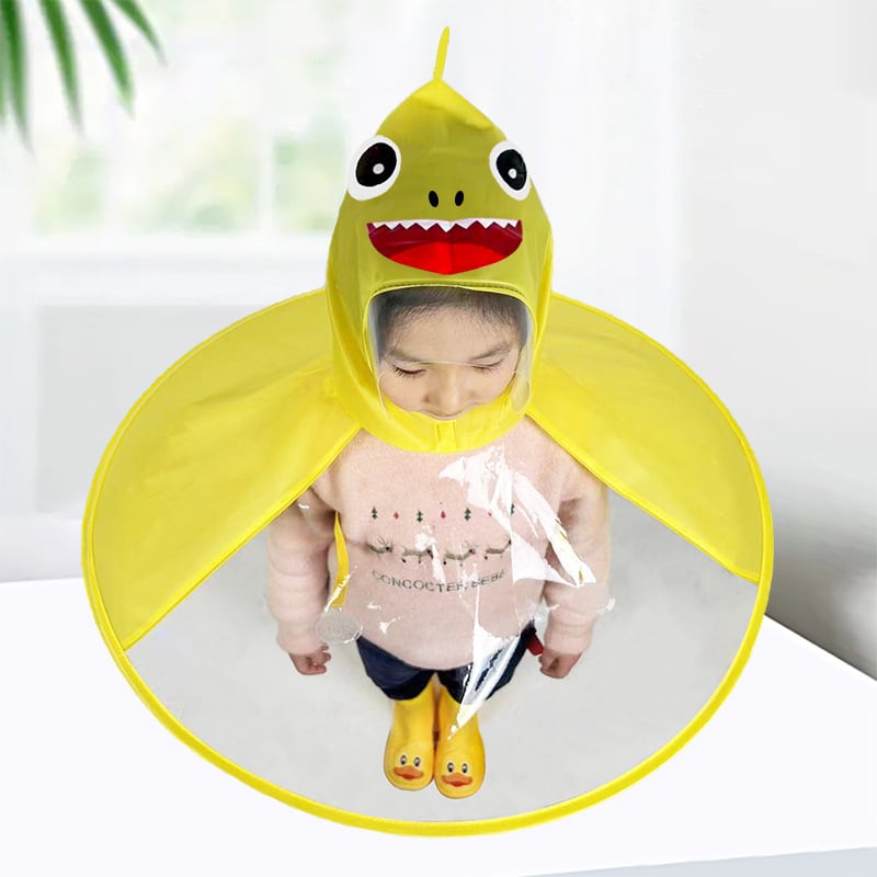 Παιδική ομπρέλα-καπέλο: ελαφριά, διαφανής αναδιπλούμενη κατασκευή, αλουμινένιος σκελετός και ράβδοι, 170T βινύλιο ύφασμα, συσκευασία 31x33x0,8 εκ, ακαθάριστο βάρος 200 g