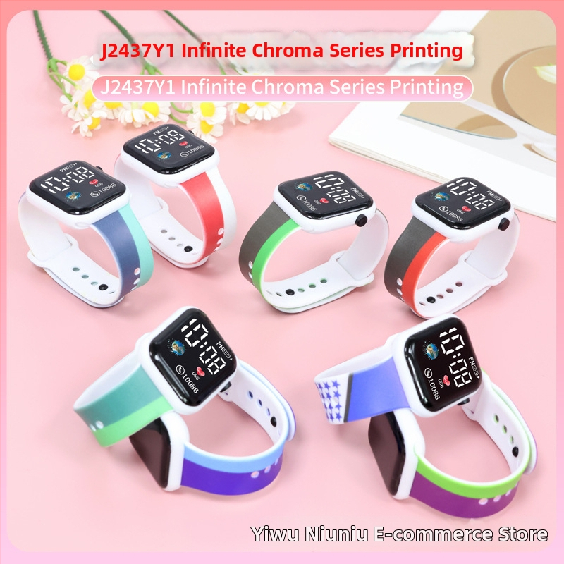 LED digitálne hodinky pre vonkajšie športy a študentov, štvorcový plastový obal, digitálny displej, elektronický pohon, plastový remienok