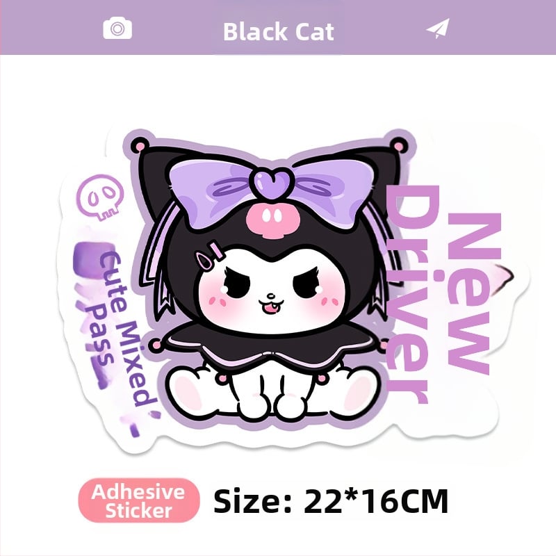 Autocolant pentru mașină cu model cartoon, montare magnetică; material: autocolant