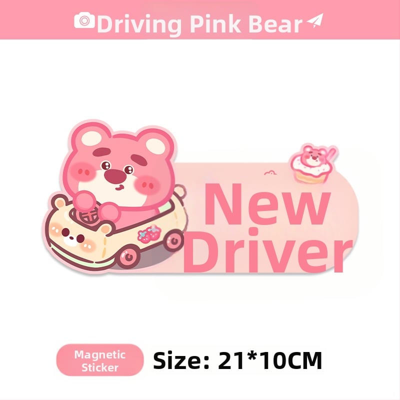 Autocolant pentru mașină cu model cartoon, montare magnetică; material: autocolant