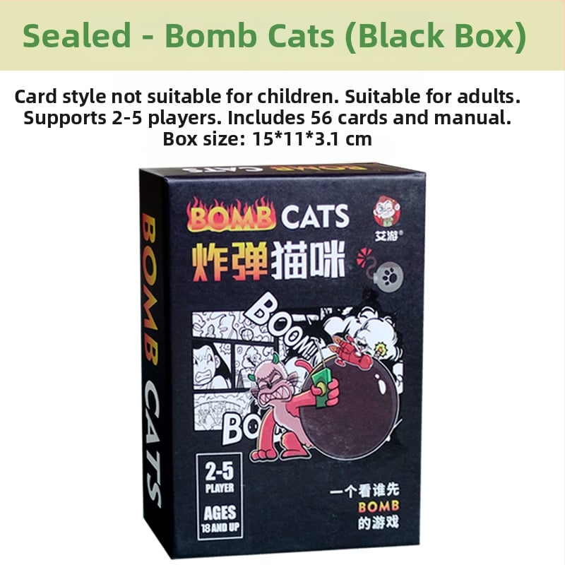 Stolna igra s karticama – tema eksplodirajući mačić i zombijska mačka, materijal papir, za uzrast 7–60.