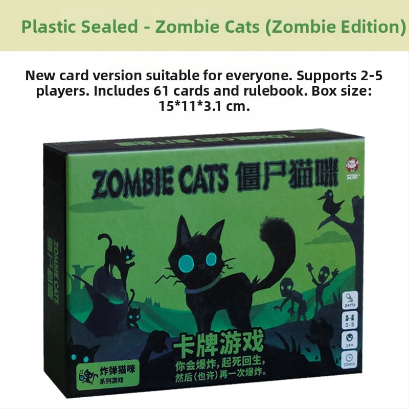 Stolna igra s karticama – tema eksplodirajući mačić i zombijska mačka, materijal papir, za uzrast 7–60.