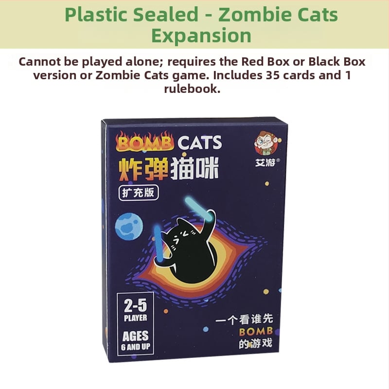 Stolna igra s karticama – tema eksplodirajući mačić i zombijska mačka, materijal papir, za uzrast 7–60.