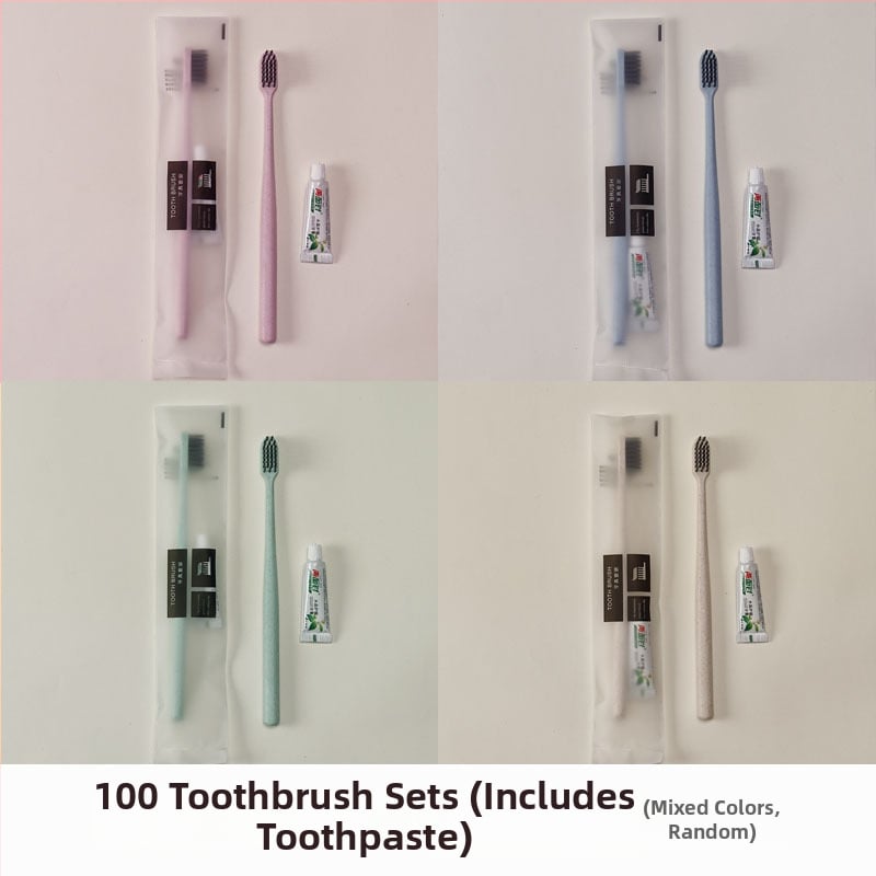 Еднократна четка за зъби за домашна или хотелска употреба, индивидуално опакована, с паста за зъби, меки четина