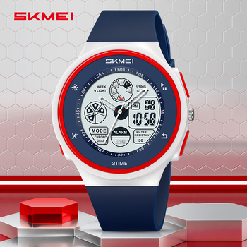 Skmei Többcélú sportos karóra, 50 m vízálló, kettős időmérés (analóg kijelző + digitális kijelző), stopper, dátum, 12/24 órás formátum