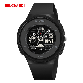 Skmei Többcélú sportos karóra, 50 m vízálló, kettős időmérés (analóg kijelző + digitális kijelző), stopper, dátum, 12/24 órás formátum