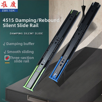 Trojsegmentový tlmiaci zásuvkový vodič s tichým chodom, guľôčkový ložiskový oceľový vodič, model H12b, materiál: oceľ, povrchové úpravy: elektroforetická povrchová úprava, galvanizácia, brúsený povrch