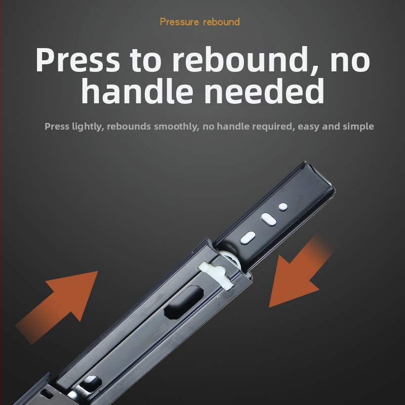 Trojsegmentový tlmiaci zásuvkový vodič s tichým chodom, guľôčkový ložiskový oceľový vodič, model H12b, materiál: oceľ, povrchové úpravy: elektroforetická povrchová úprava, galvanizácia, brúsený povrch