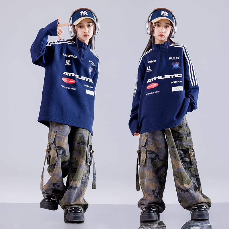 Dječji hip-hop plesni komplet, 70% pamuk, odjeća za nastupe, za djecu 8+ godina (visina iznad 140 cm), Jesen 2024, sigurnosna klasa B