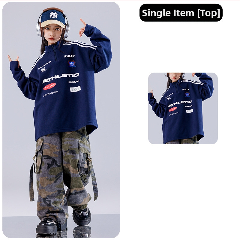 Dječji hip-hop plesni komplet, 70% pamuk, odjeća za nastupe, za djecu 8+ godina (visina iznad 140 cm), Jesen 2024, sigurnosna klasa B