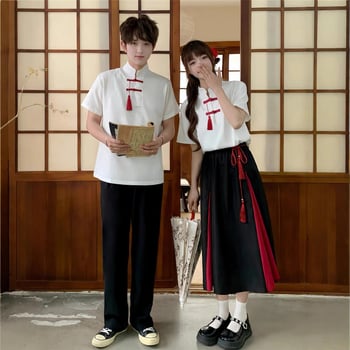Set Hanfu školske uniforme za scenske nastupe, unisex (poliester; spandeks; 80–90% sadržaja spandeksa; proljeće 2024)