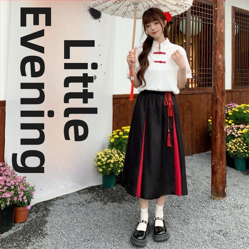 Set Hanfu školske uniforme za scenske nastupe, unisex (poliester; spandeks; 80–90% sadržaja spandeksa; proljeće 2024)