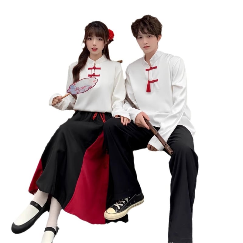Set Hanfu školske uniforme za scenske nastupe, unisex (poliester; spandeks; 80–90% sadržaja spandeksa; proljeće 2024)