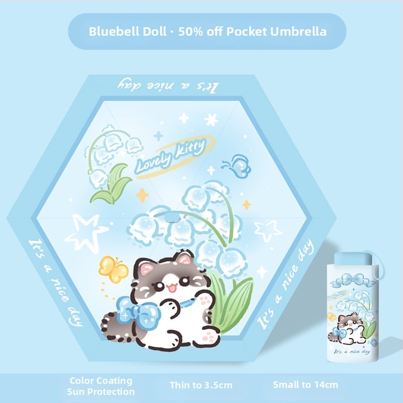 Πτυσσόμενη παιδική ομπρέλα με σχέδιο Panda, χειροκίνητο άνοιγμα/κλείσιμο, σκελετός 12 ραβδων, λαβή αλουμινίου