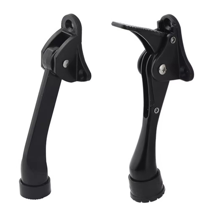 Držač vrata od zinkove legure s ručnim pedalom i oprugom, gumeni gornji limiter, montiran na vratima, poliran završni premaz i elektroplatiranje