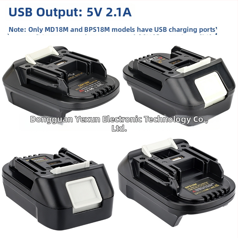 DM18M adaptér pre batériu Dewei 18-20V do Makita náradia, konvertor 5V 2.1A