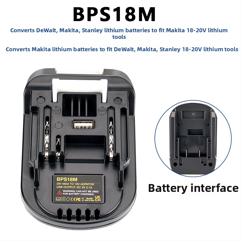 DM18M adaptér pre batériu Dewei 18-20V do Makita náradia, konvertor 5V 2.1A