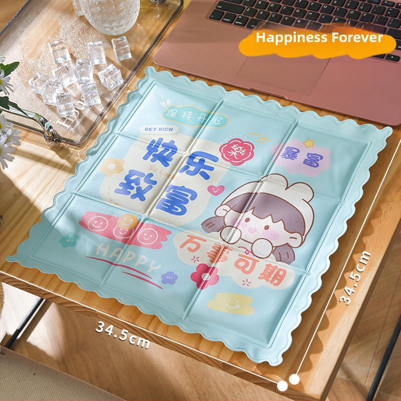 Chladiaca podložka z PVC s vodnou náplňou, karikatúrny štýl, 0,6 kg, na prevenciu úpal a chladenie