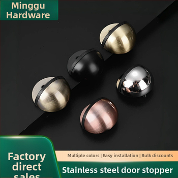 Nerezový doraz na dvere s hlavou korytnačky, namontovaný na podlahe, proti kolíziám, tichý chod, elektroplatovaný povrch