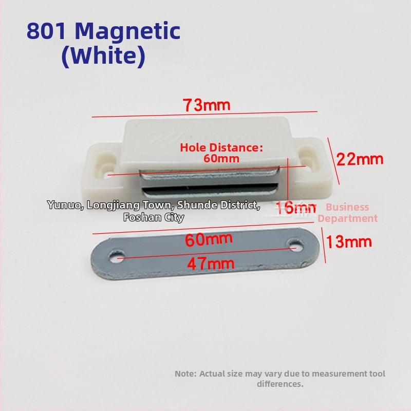 Μαγνητικός μηχανισμός πόρτας ντουλάπας — υλικό: πλαστικό και σίδηρος; κατασκευή με χύτευση υπό πίεση; στυλ: μοντέρνο μινιμαλιστικό; κατάλληλο για γυάλινες πόρτες ντουλαπών, εκθεσιακές
