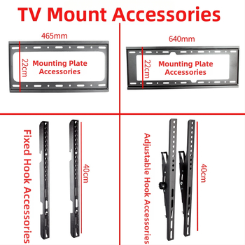 TV falis tartozék — kampólemez, teherbírás 11–15 kg, vasból készült konzol, falra szerelhető, mechanikus működtetés
