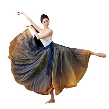 Φούστα για λαϊκό χορό από Τενσελ (Lyocell) 95%+, γυναικείο μοντέλο, με ευρύ τελείωμα