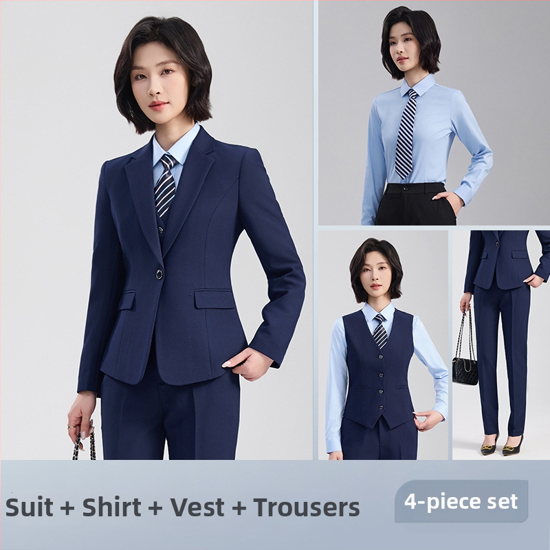 Unisex set vesta a saka, obchodný formálny štýl, jednoradový s dvomi gombíkmi, voľný strih, polyester 70,4%