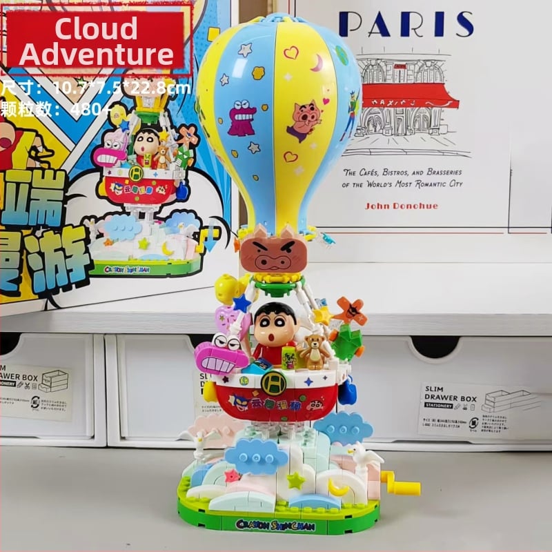 LEGO-kompatibil műanyag építőelemes készlet – Doraemon téma, 400–800 darab, akkumulátoros asztali dekoráció, DIY készlet 7–14 éveseknek