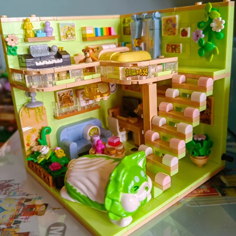 LEGO-kompatibil műanyag építőelemes készlet – Doraemon téma, 400–800 darab, akkumulátoros asztali dekoráció, DIY készlet 7–14 éveseknek